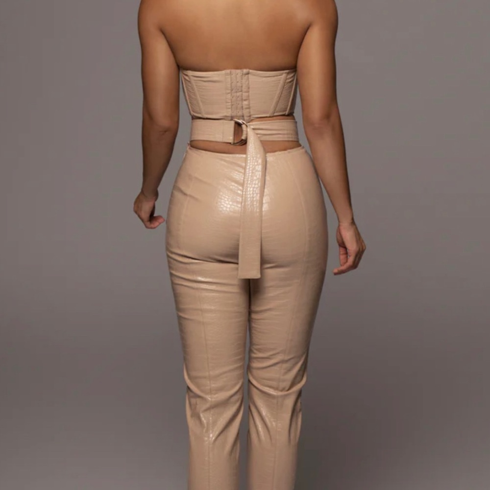 JLUXLABEL faux croc leather pants. Worn once.